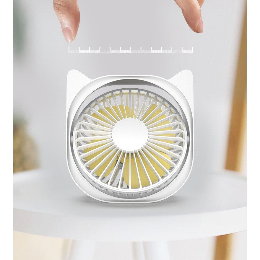 Mini Ventilator Pentru Birou Cu Usb, Rotire 360 Grade, 3 Viteze, 13.5 X 12,8 Cm - vivimall.ro