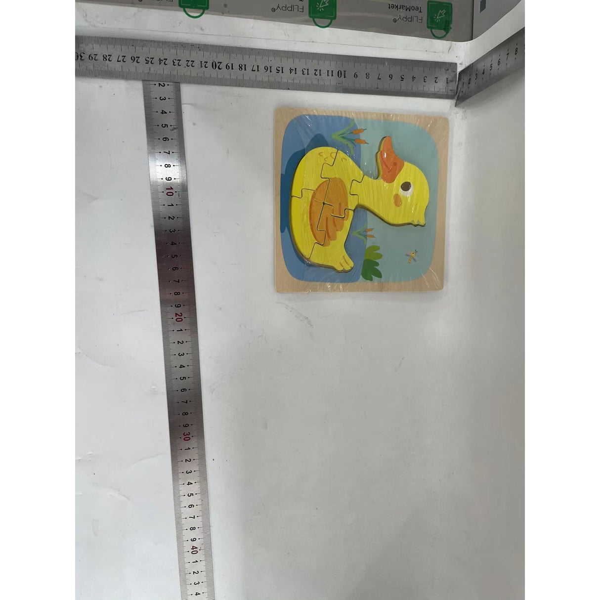 Puzzle Montessori din Lemn pentru Copii, Vivimall, 3D, 0-3 Ani, Model Ratusca, Educativ, Intuitiv, Creativ, 5 Piese, 15x15x0.5 cm, Multicolor - vivimall.ro