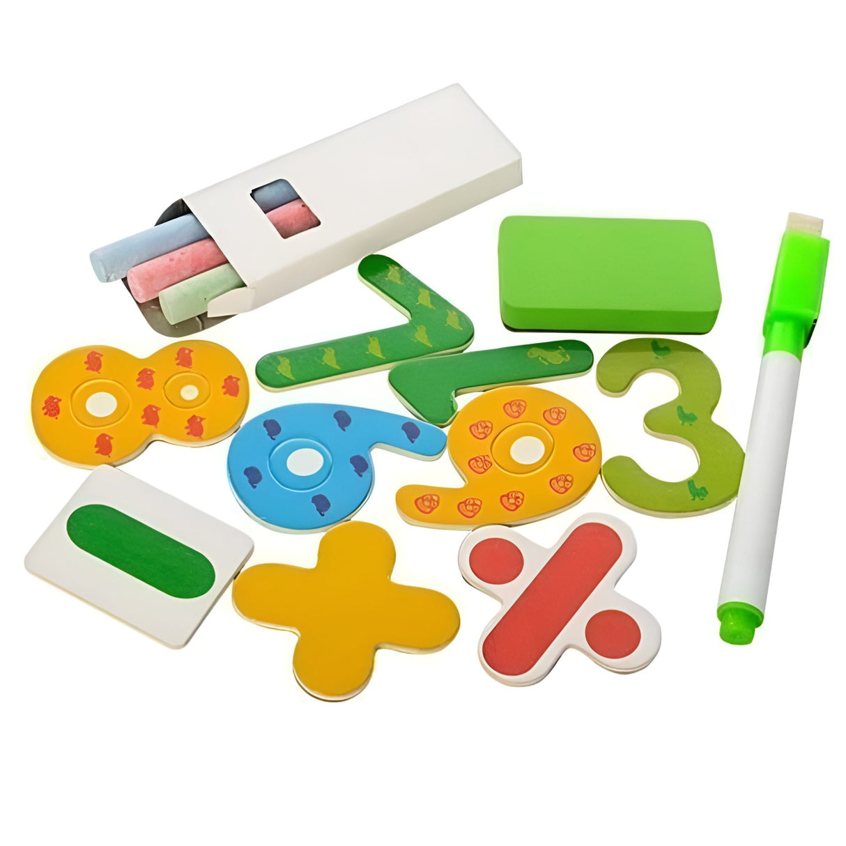 Tabla Educationala Magnetica, Flippy, Pliabila si Creativa, Litere si Cifre Magnetice, Suprafata pentru Creta si Marker, Dezvolta Creativitatea si Logica Matematica, din Lemn Natural, 3 ani+, Verde - vivimall.ro