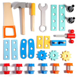 Jucarie Educativa Montessori, Flippy, Set de Unelte din Lemn, 2 in 1, Atelier Educativ in Forma de Casuta cu Maner, Dezvolta Motricitatea Fina si Logica, Materiale Eco, 16.5 x 20 cm, 3 ani+, Multicolor - vivimall.ro