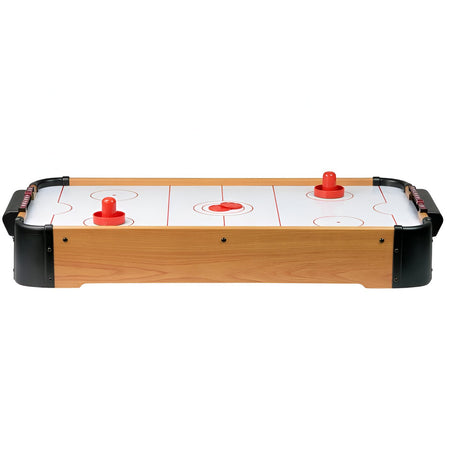 Masa Air Hockey Graffiti fara Picioare, Vivimall, Lemn, 2 Pucuri, Tabela Scor, 2 Impingatoare, 76x38x9 cm, Maro - vivimall.ro