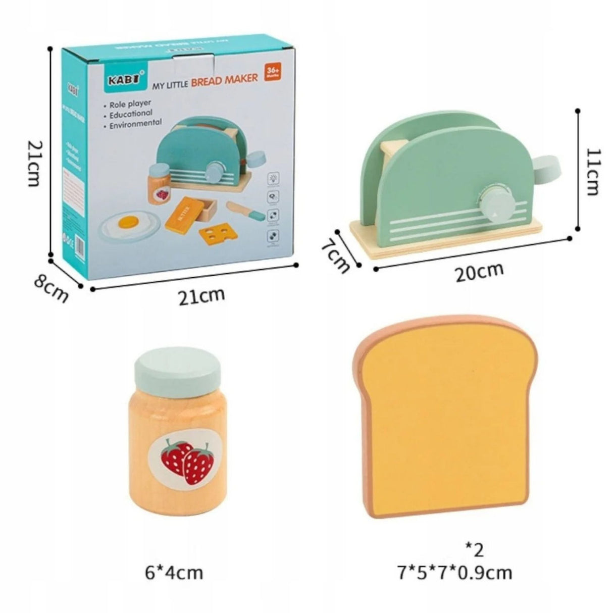 Jucarie Educativa Montessori din Lemn, Flippy, Set de Joaca Interactiv de Bucatarie pentru Copii, Model Toaster cu Accesorii pentru Micul Dejun, Dezvolta Motricitatea si Imaginatia, 3ani+, Multicolor - vivimall.ro