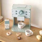 Jucarie Educativa Montessori din Lemn, Flippy, Aparat de Cafea Interactiv cu Capsule si  7 Accesorii Incluse, Dezvolta Motricitatea si Imaginatia, 3 ani+, Multicolor - vivimall.ro