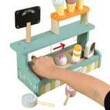 Set de Joaca Montessori, Flippy, Stand de Inghetata din Lemn cu Elemente Magnetice, Jucarie Educativa si Interactiva pentru Copii, Joc de Rol Complet, 3 ani+, Multicolor - vivimall.ro
