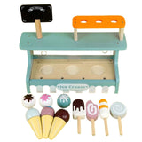Set de Joaca Montessori, Flippy, Stand de Inghetata din Lemn cu Elemente Magnetice, Jucarie Educativa si Interactiva pentru Copii, Joc de Rol Complet, 3 ani+, Multicolor - vivimall.ro