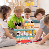 Set de Joaca Montessori, Flippy, Stand de Inghetata din Lemn cu Elemente Magnetice, Jucarie Educativa si Interactiva pentru Copii, Joc de Rol Complet, 3 ani+, Multicolor - vivimall.ro