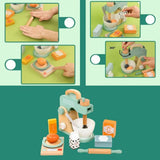 Set de Joaca Educativ, Flippy, Jucarie Montessori Interactiva pentru Gatit, Mixer de Bucatarie din Lemn, Cintar si Ingridiente, 3 ani+, Multicolor - vivimall.ro