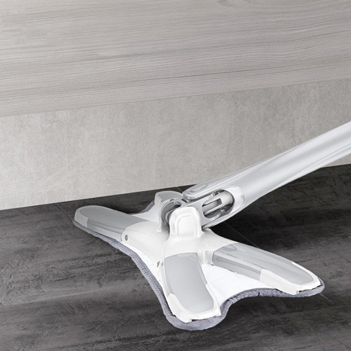 Mop Plat, Vivimall, cu Sistem de Stoarcere, 2 Lavete Incluse, Lungime Telescopica 140 cm, Argintiu - vivimall.ro