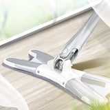 Mop Plat, Vivimall, cu Sistem de Stoarcere, 2 Lavete Incluse, Lungime Telescopica 140 cm, Argintiu - vivimall.ro