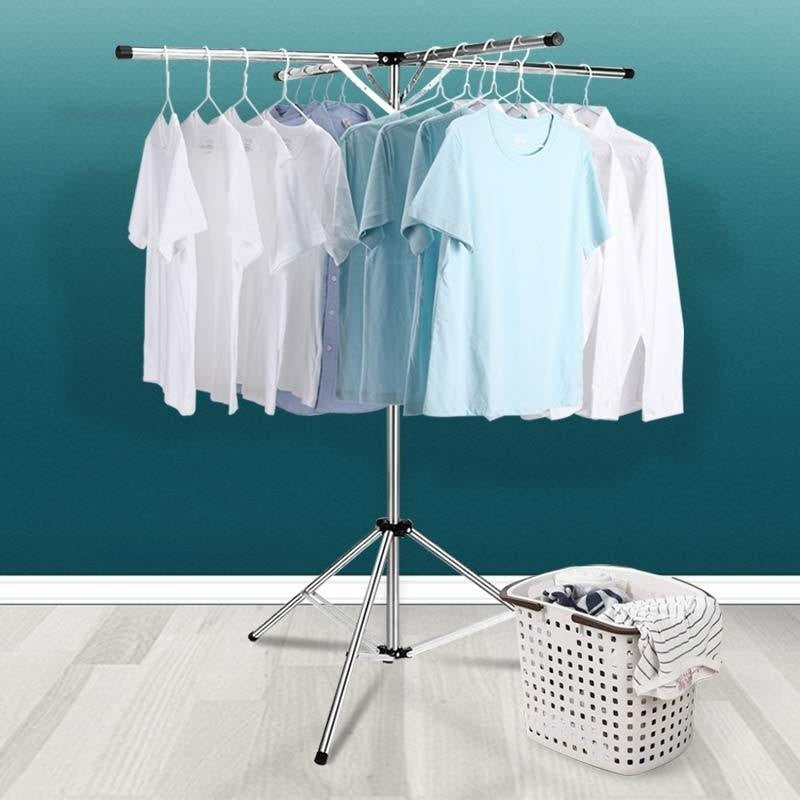 Uscator de Rufe, Vivimall, Pliabil, Telescopic, 4 Brate, din Otel Inoxidabil, Rezistent la Vreme Rea, Gri - vivimall.ro