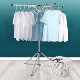 Uscator de Rufe, Vivimall, Pliabil, Telescopic, 4 Brate, din Otel Inoxidabil, Rezistent la Vreme Rea, Gri - vivimall.ro