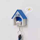 Suport de Chei, Vivimall, Model Casuta si Breloc Caine Alb, 7x6x4cm - vivimall.ro