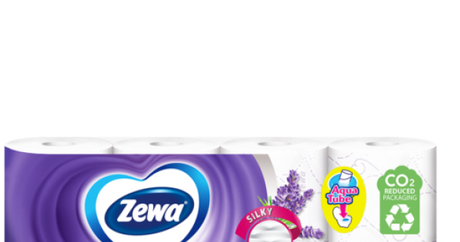 Zewa Deluxe Lavandă — Hârtie igienică parfumată, 3 straturi, 8 role - vivimall.ro